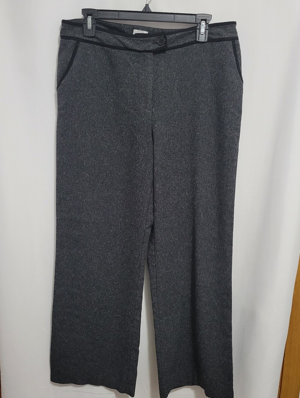 Chico's Charcoal Gray/Black Wide-Leg Dress Pants,  Size 2 Short